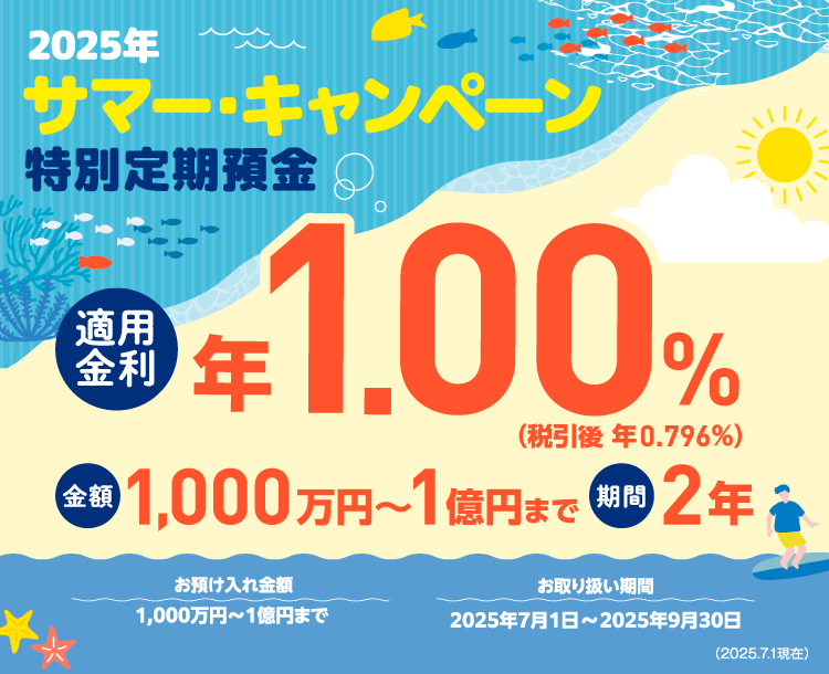 2025年サマー・キャンペーン特別定期預金